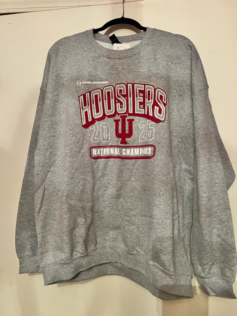 Hoosiers Gray Crewneck Sweatshirt - 2025 NCAA National Champions NWT XXL